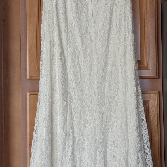 Sheath Wedding Gown - Ivory/White - illusion neck - Picture 6 of 6